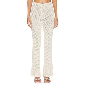 SNDYS Claire Pants in Natural XX-Small New Womens Cream Crochet Coverup
